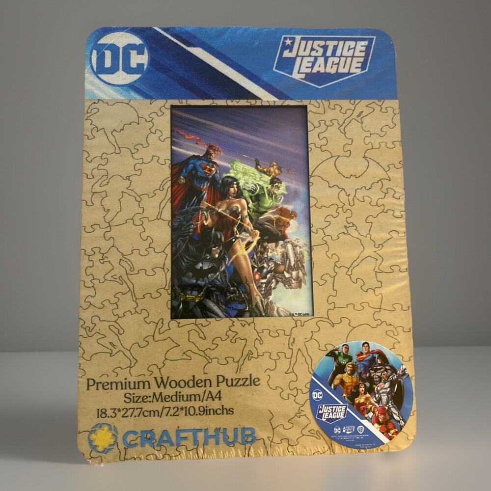 Justice League Premium Wooden Puzzle Medium/A4 Crafthub Flash Superman Batman WW